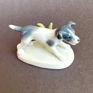 Vtg Metzler Ortloff Walter Bosse Mini Figurine Art Deco Playful Puppy Dog Gray